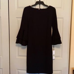 NWT: Black Calvin Klein Dress (4) w/ Fun Sleeves!